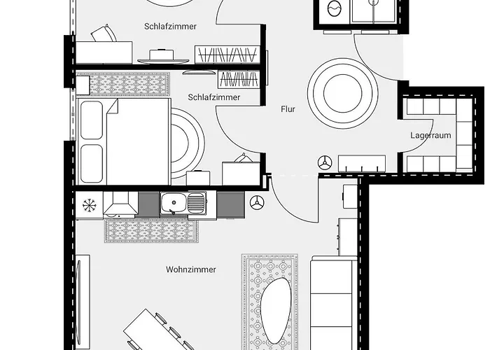 Premium 85qm Nahe Therme & Kurpark 1-6 Pers Parkplatz