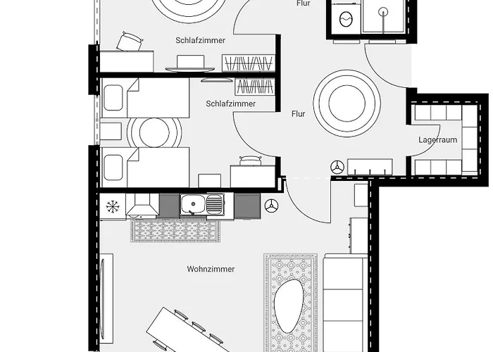 Premium 85qm Nahe Therme & Kurpark 1-6 Pers Parkplatz *