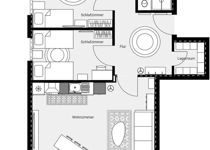 Appartement Premium 85qm Nahe Therme & Kurpark 1-6 Pers Parkplatz